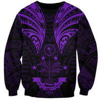 FSM Chuuk States Sweatshirt Micronesia Vintage Polynesian Tribal Purple Version LT9 Unisex Purple - Polynesian Pride