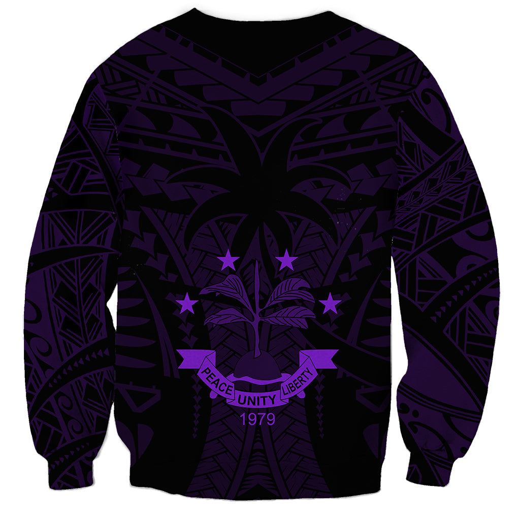FSM Chuuk States Sweatshirt Micronesia Vintage Polynesian Tribal Purple Version LT9 - Polynesian Pride