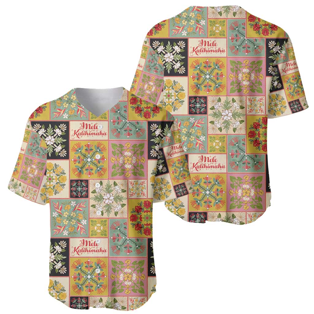 Mele Kalikimaka Hawaii Christmas Baseball Jersey Melemele Mama Seamless Floral Motif - Polynesian Pride