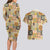 Mele Kalikimaka Hawaii Christmas Couples Matching Long Sleeve Bodycon Dress and Hawaiian Shirt Melemele Mama Seamless Floral Motif - Polynesian Pride