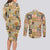 Mele Kalikimaka Hawaii Christmas Couples Matching Long Sleeve Bodycon Dress and Long Sleeve Button Shirt Melemele Mama Seamless Floral Motif - Polynesian Pride