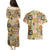 Mele Kalikimaka Hawaii Christmas Couples Matching Puletasi and Hawaiian Shirt Melemele Mama Seamless Floral Motif - Polynesian Pride