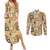 Mele Kalikimaka Hawaii Christmas Couples Matching Summer Maxi Dress and Long Sleeve Button Shirt Melemele Mama Seamless Floral Motif - Polynesian Pride