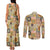 Mele Kalikimaka Hawaii Christmas Couples Matching Tank Maxi Dress and Long Sleeve Button Shirt Melemele Mama Seamless Floral Motif - Polynesian Pride