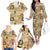 Mele Kalikimaka Hawaii Christmas Family Matching Off The Shoulder Long Sleeve Dress and Hawaiian Shirt Melemele Mama Seamless Floral Motif - Polynesian Pride