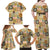 Mele Kalikimaka Hawaii Christmas Family Matching Off Shoulder Maxi Dress and Hawaiian Shirt Melemele Mama Seamless Floral Motif - Polynesian Pride