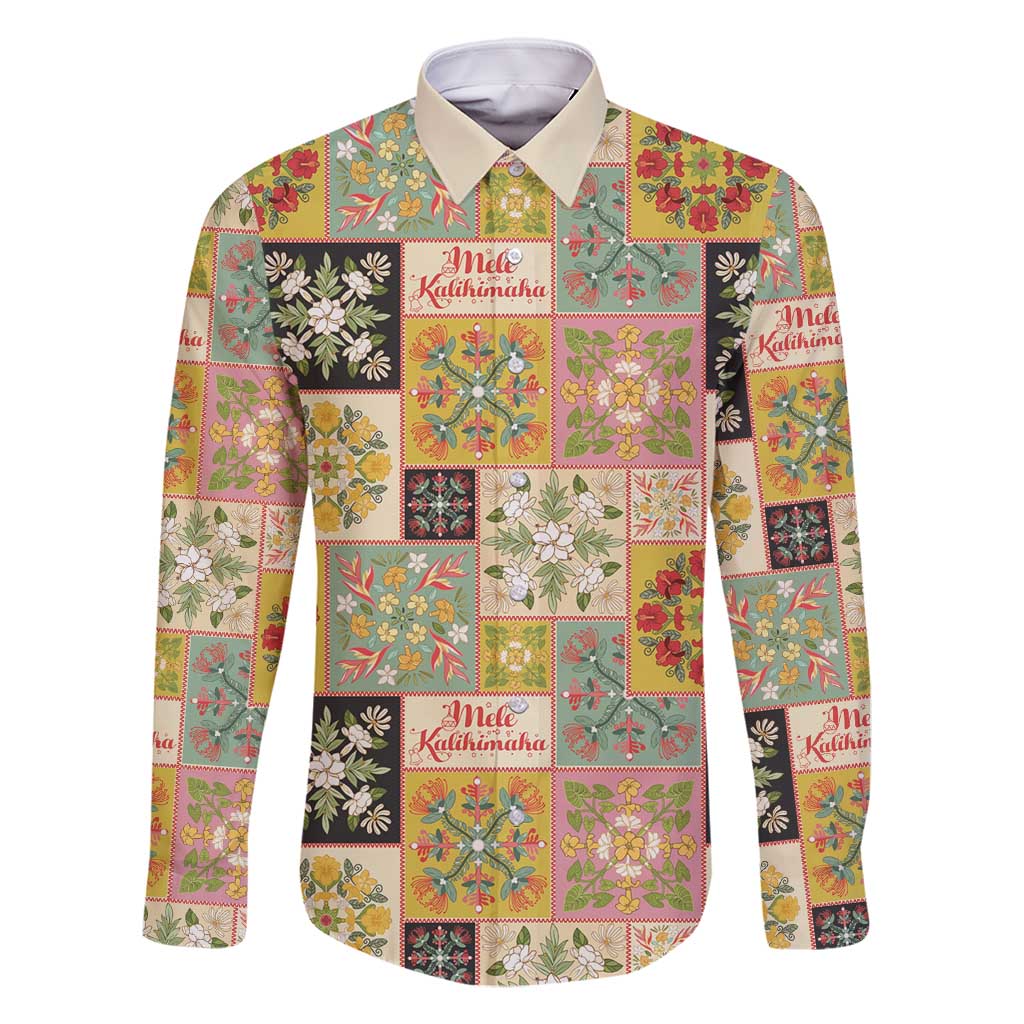 Mele Kalikimaka Hawaii Christmas Family Matching Off Shoulder Maxi Dress and Hawaiian Shirt Melemele Mama Seamless Floral Motif - Polynesian Pride