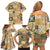 Mele Kalikimaka Hawaii Christmas Family Matching Off Shoulder Short Dress and Hawaiian Shirt Melemele Mama Seamless Floral Motif - Polynesian Pride