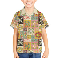 Mele Kalikimaka Hawaii Christmas Family Matching Puletasi and Hawaiian Shirt Melemele Mama Seamless Floral Motif - Polynesian Pride