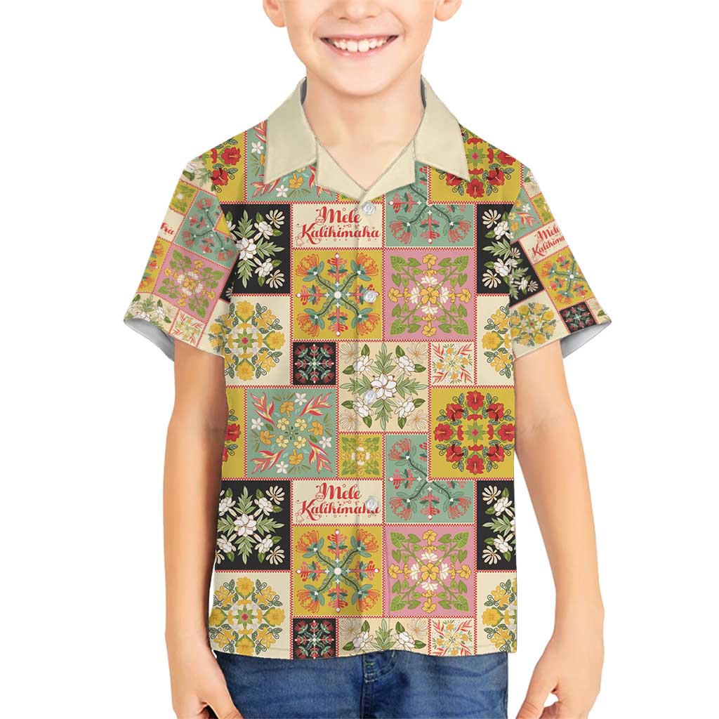 Mele Kalikimaka Hawaii Christmas Family Matching Tank Maxi Dress and Hawaiian Shirt Melemele Mama Seamless Floral Motif - Polynesian Pride