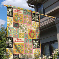 Mele Kalikimaka Hawaii Christmas Garden Flag Melemele Mama Seamless Floral Motif - Polynesian Pride