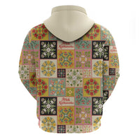 Mele Kalikimaka Hawaii Christmas Hoodie Melemele Mama Seamless Floral Motif - Polynesian Pride