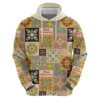 Mele Kalikimaka Hawaii Christmas Hoodie Melemele Mama Seamless Floral Motif - Polynesian Pride