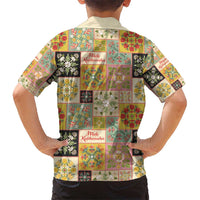Mele Kalikimaka Hawaii Christmas Kid Hawaiian Shirt Melemele Mama Seamless Floral Motif - Polynesian Pride