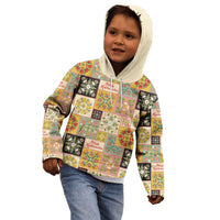 Mele Kalikimaka Hawaii Christmas Kid Hoodie Melemele Mama Seamless Floral Motif - Polynesian Pride