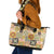 Mele Kalikimaka Hawaii Christmas Leather Tote Bag Melemele Mama Seamless Floral Motif - Polynesian Pride