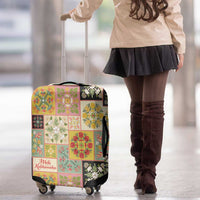 Mele Kalikimaka Hawaii Christmas Luggage Cover Melemele Mama Seamless Floral Motif - Polynesian Pride