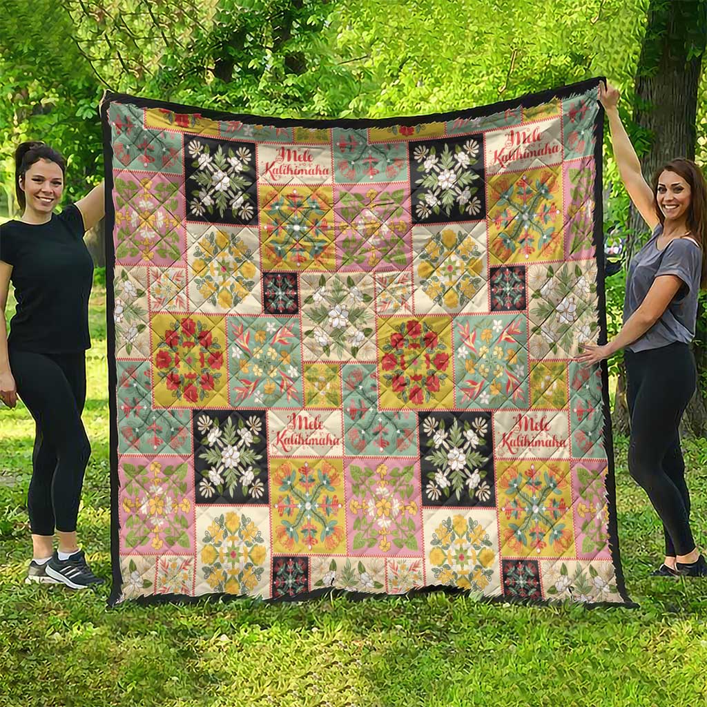 Mele Kalikimaka Hawaii Christmas Quilt Melemele Mama Seamless Floral Motif - Polynesian Pride
