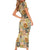 Mele Kalikimaka Hawaii Christmas Short Sleeve Bodycon Dress Melemele Mama Seamless Floral Motif - Polynesian Pride