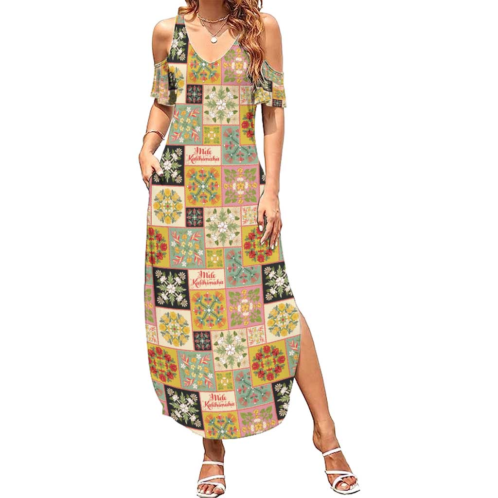 Mele Kalikimaka Hawaii Christmas Summer Maxi Dress Melemele Mama Seamless Floral Motif - Polynesian Pride