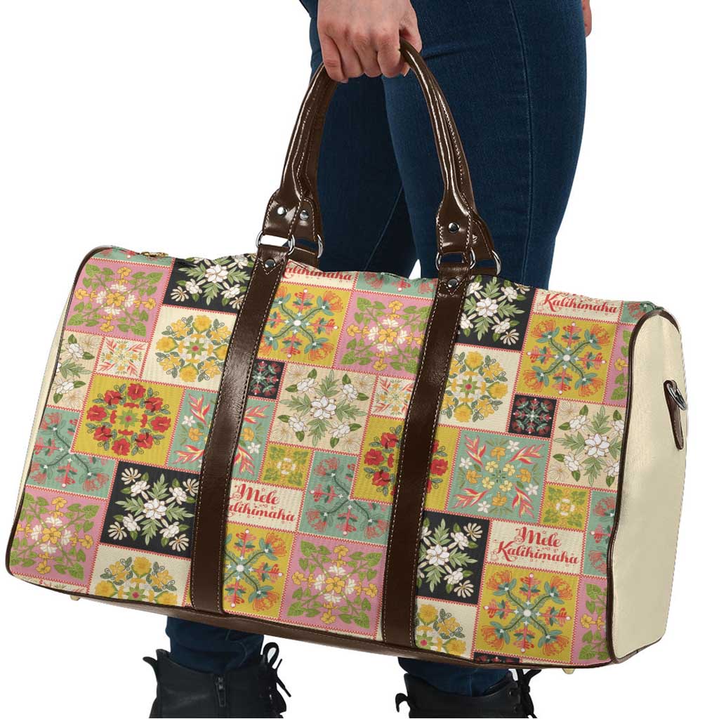 Mele Kalikimaka Hawaii Christmas Travel Bag Melemele Mama Seamless Floral Motif - Polynesian Pride