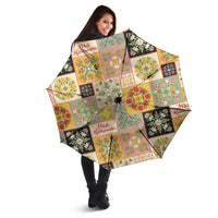Mele Kalikimaka Hawaii Christmas Umbrella Melemele Mama Seamless Floral Motif - Polynesian Pride