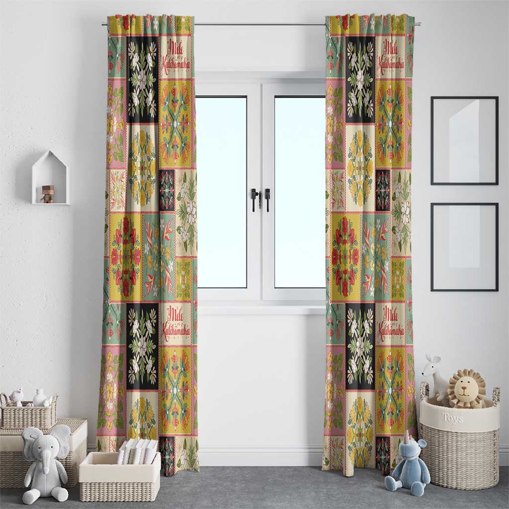 Mele Kalikimaka Hawaii Christmas Window Curtain Melemele Mama Seamless Floral Motif - Polynesian Pride