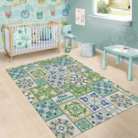 Mele Kalikimaka Hawaii Christmas Area Rug Omaomao Seamless Floral Motif - Polynesian Pride