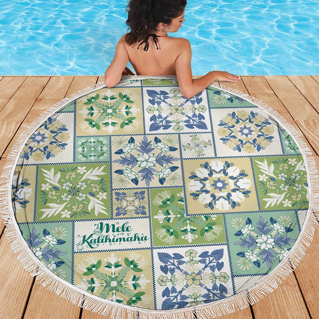 Mele Kalikimaka Hawaii Christmas Beach Blanket Omaomao Seamless Floral Motif - Polynesian Pride