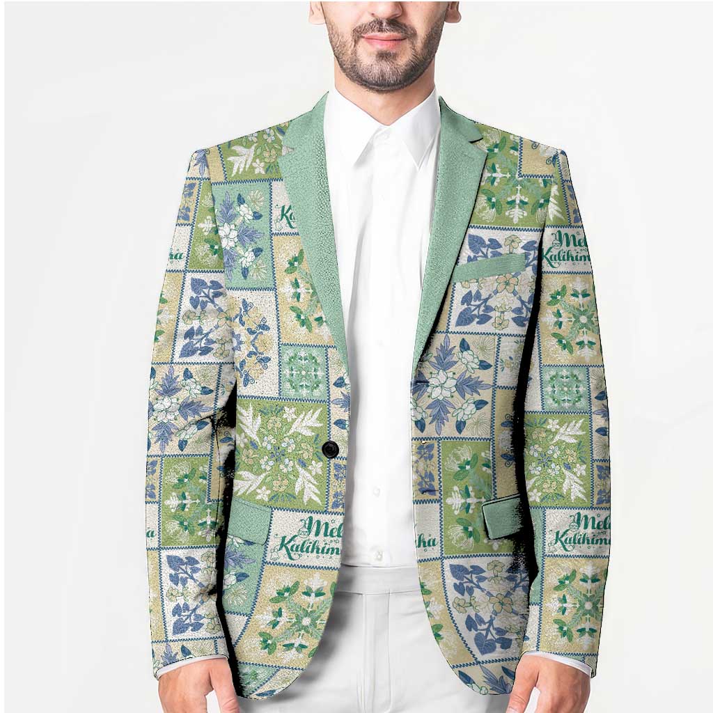 Mele Kalikimaka Hawaii Christmas Blazer Omaomao Seamless Floral Motif - Polynesian Pride