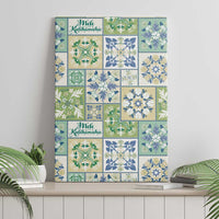 Mele Kalikimaka Hawaii Christmas Canvas Wall Art Omaomao Seamless Floral Motif - Polynesian Pride