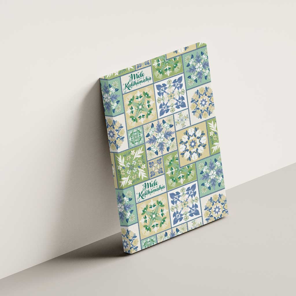 Mele Kalikimaka Hawaii Christmas Canvas Wall Art Omaomao Seamless Floral Motif - Polynesian Pride