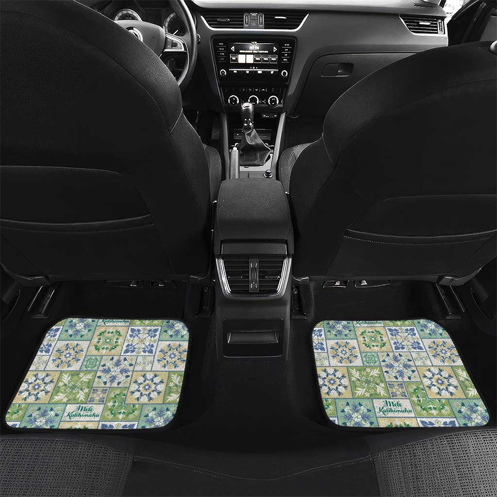 Mele Kalikimaka Hawaii Christmas Car Mats Omaomao Seamless Floral Motif - Polynesian Pride