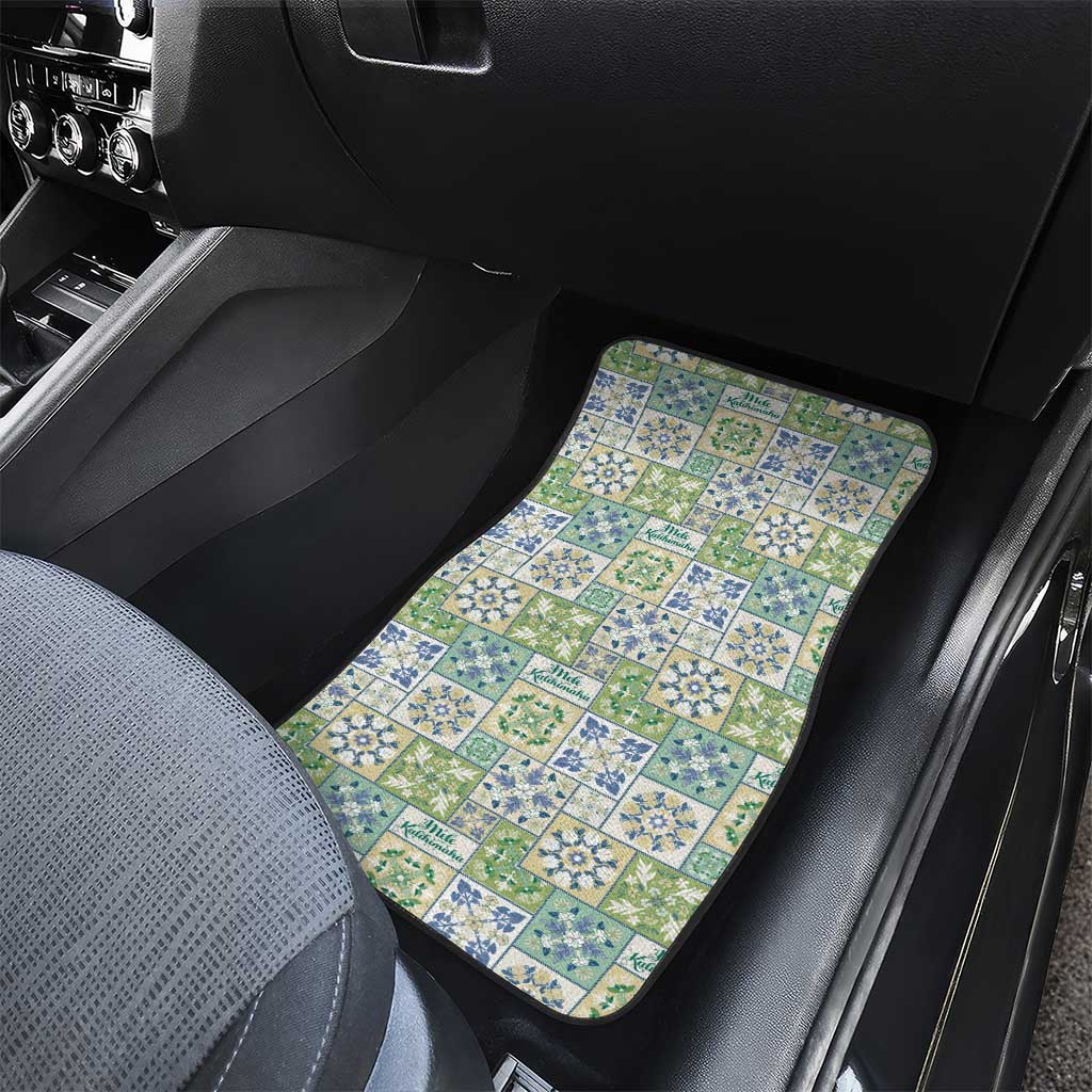 Mele Kalikimaka Hawaii Christmas Car Mats Omaomao Seamless Floral Motif - Polynesian Pride