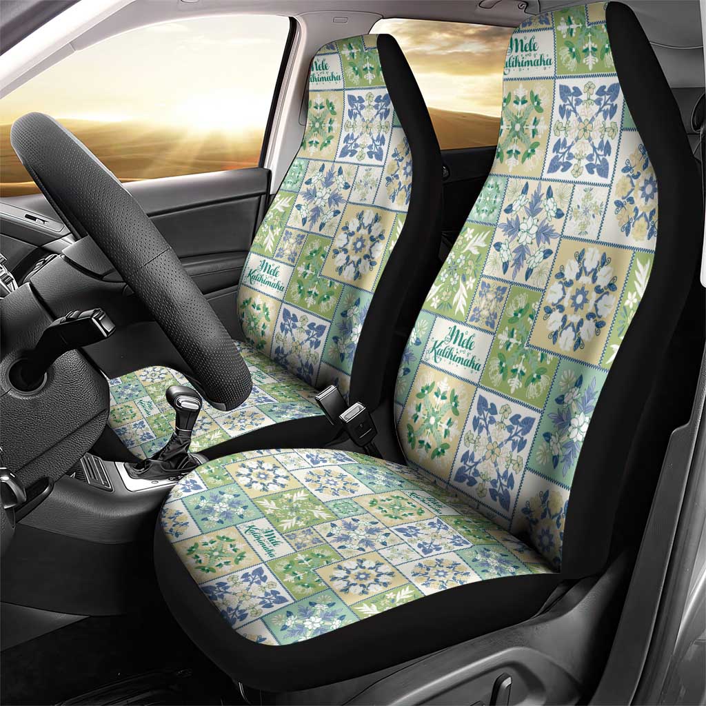 Mele Kalikimaka Hawaii Christmas Car Seat Cover Omaomao Seamless Floral Motif - Polynesian Pride