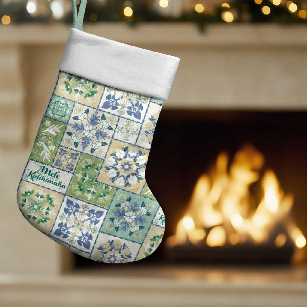 Mele Kalikimaka Hawaii Christmas Stocking Omaomao Seamless Floral Motif - Polynesian Pride