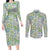 Mele Kalikimaka Hawaii Christmas Couples Matching Long Sleeve Bodycon Dress and Long Sleeve Button Shirt Omaomao Seamless Floral Motif - Polynesian Pride