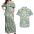 Mele Kalikimaka Hawaii Christmas Couples Matching Off Shoulder Maxi Dress and Hawaiian Shirt Omaomao Seamless Floral Motif - Polynesian Pride