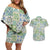 Mele Kalikimaka Hawaii Christmas Couples Matching Off Shoulder Short Dress and Hawaiian Shirt Omaomao Seamless Floral Motif - Polynesian Pride