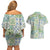Mele Kalikimaka Hawaii Christmas Couples Matching Off Shoulder Short Dress and Hawaiian Shirt Omaomao Seamless Floral Motif - Polynesian Pride