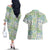 Mele Kalikimaka Hawaii Christmas Couples Matching Off The Shoulder Long Sleeve Dress and Hawaiian Shirt Omaomao Seamless Floral Motif - Polynesian Pride