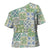 Mele Kalikimaka Hawaii Christmas Cross Shoulder Shirt Omaomao Seamless Floral Motif - Polynesian Pride