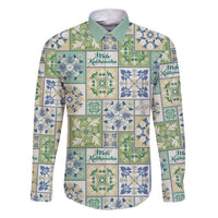 Mele Kalikimaka Hawaii Christmas Family Matching Short Sleeve Bodycon Dress and Hawaiian Shirt Omaomao Seamless Floral Motif - Polynesian Pride