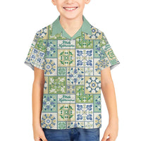 Mele Kalikimaka Hawaii Christmas Family Matching Short Sleeve Bodycon Dress and Hawaiian Shirt Omaomao Seamless Floral Motif - Polynesian Pride