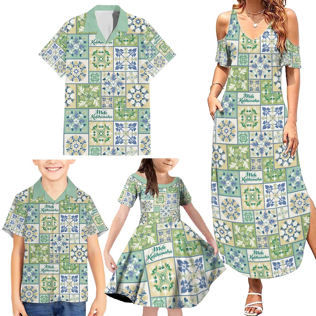 Mele Kalikimaka Hawaii Christmas Family Matching Summer Maxi Dress and Hawaiian Shirt Omaomao Seamless Floral Motif - Polynesian Pride