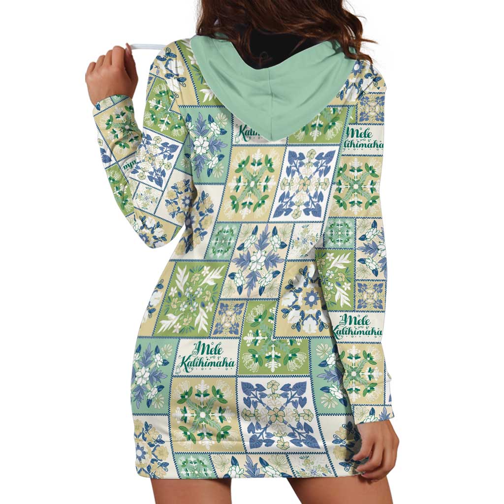 Mele Kalikimaka Hawaii Christmas Hoodie Dress Omaomao Seamless Floral Motif - Polynesian Pride