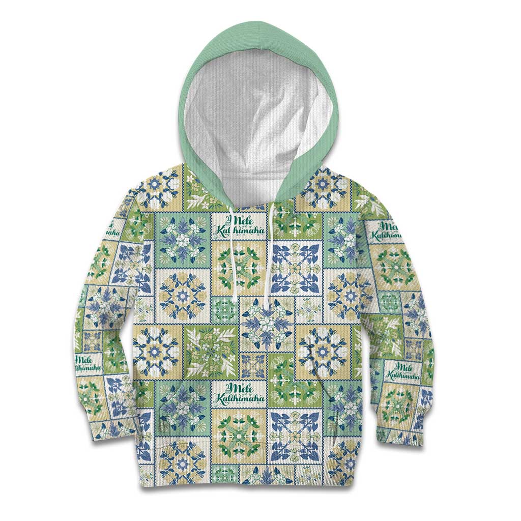 Mele Kalikimaka Hawaii Christmas Kid Hoodie Omaomao Seamless Floral Motif - Polynesian Pride
