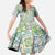 Mele Kalikimaka Hawaii Christmas Kid Short Sleeve Dress Omaomao Seamless Floral Motif - Polynesian Pride