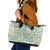 Mele Kalikimaka Hawaii Christmas Leather Tote Bag Omaomao Seamless Floral Motif - Polynesian Pride