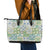 Mele Kalikimaka Hawaii Christmas Leather Tote Bag Omaomao Seamless Floral Motif - Polynesian Pride
